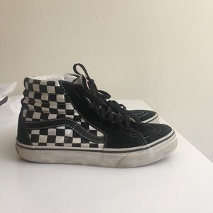 High top checkered Vans